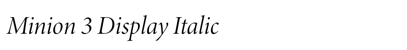 Minion 3 Display Italic